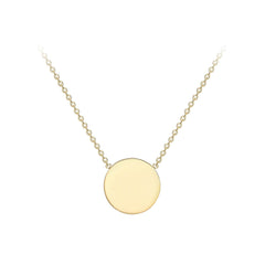 9K Yellow Gold 10mm Disc Adjustable Necklace 41cm-43cm - Dracakis Jewellers