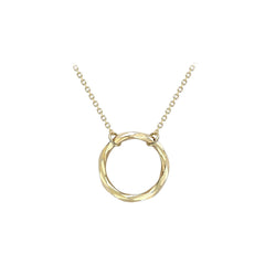 9K Yellow Gold 17.8mm Diamond Cut Ring Adjustable Necklace 43cm-46cm - Dracakis Jewellers