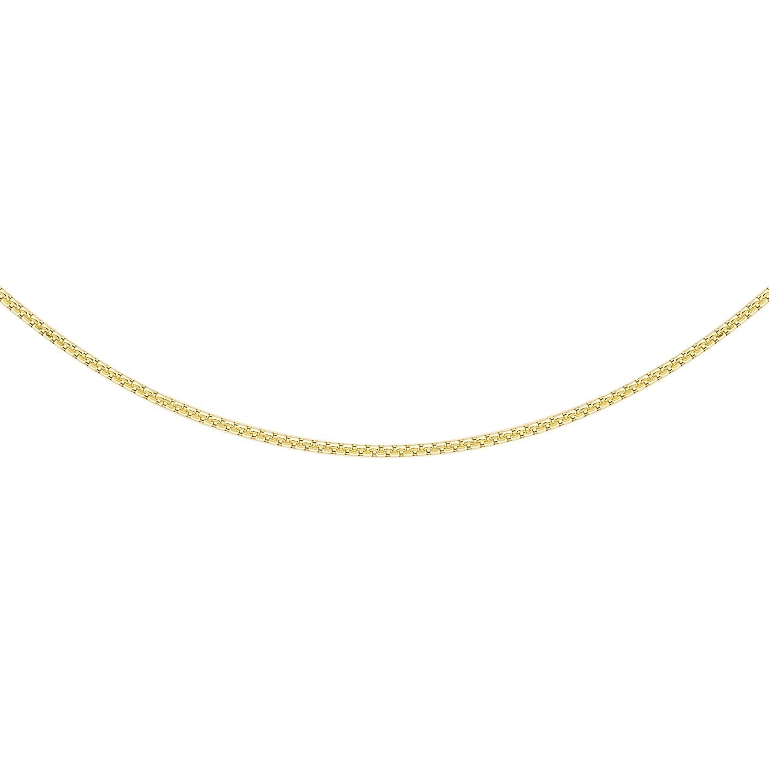 9K Yellow Gold 22 Diamond Cut Box Chain 40cm - Dracakis Jewellers