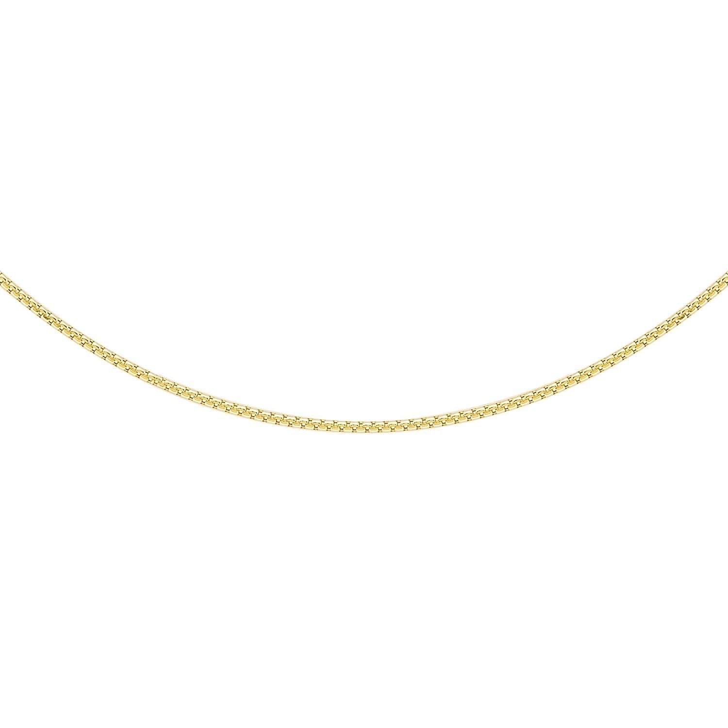 9K Yellow Gold 22 Diamond Cut Box Chain 50cm - Dracakis Jewellers