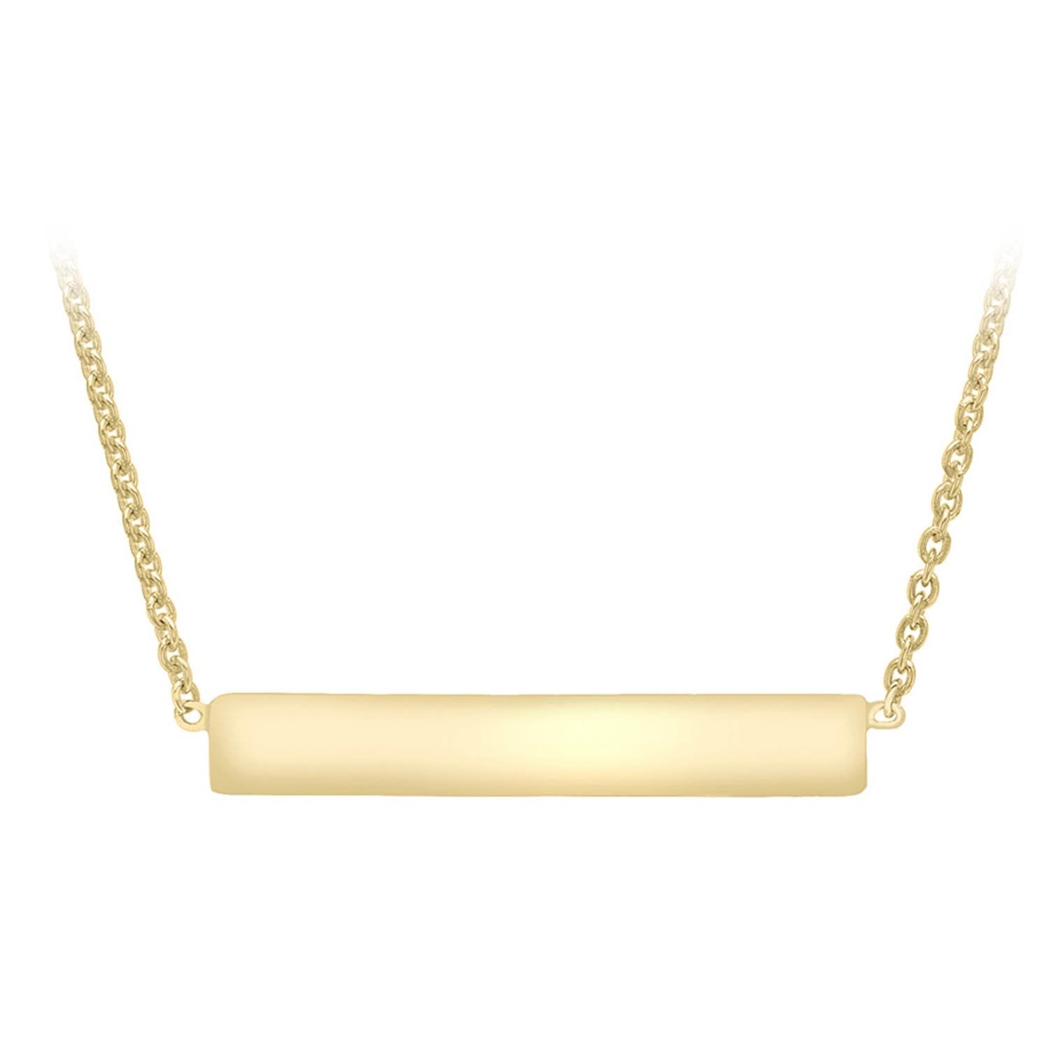 9K Yellow Gold 22mm x 3mm Horizontal-Bar Adjustable Necklace 41cm-43cm - Dracakis Jewellers