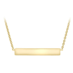 9K Yellow Gold 22mm x 3mm Horizontal-Bar Adjustable Necklace 41cm-43cm - Dracakis Jewellers