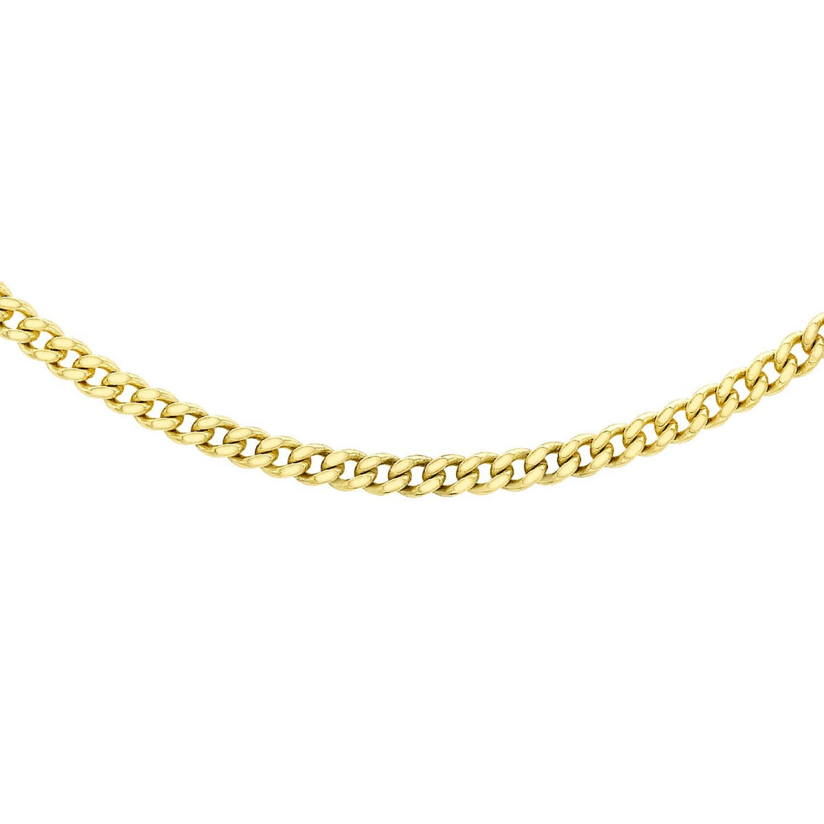 9K Yellow Gold 25 Diamond Cut Curb Chain 40cm - Dracakis Jewellers