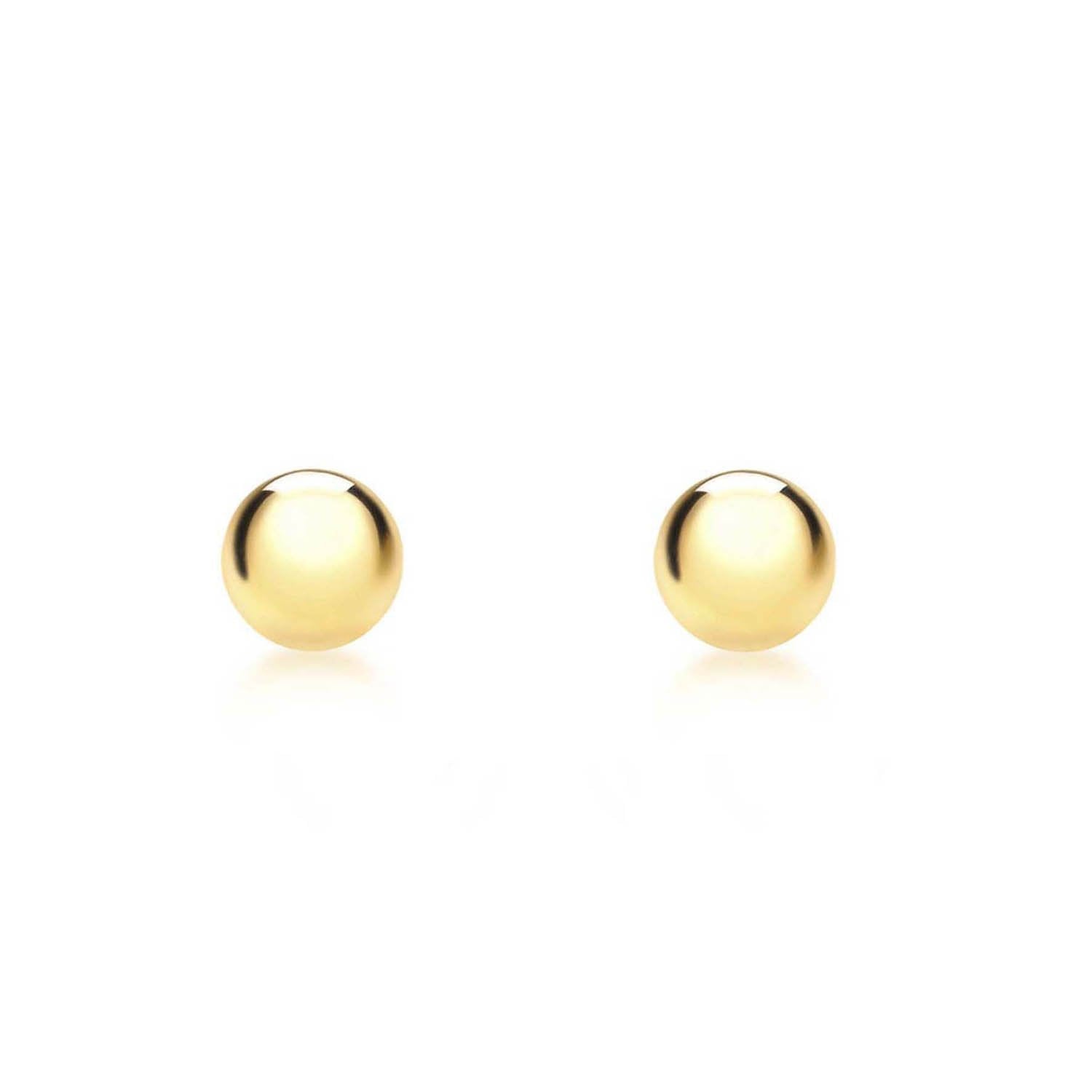 9K Yellow Gold 3mm Polished Ball Stud Earrings - Dracakis Jewellers