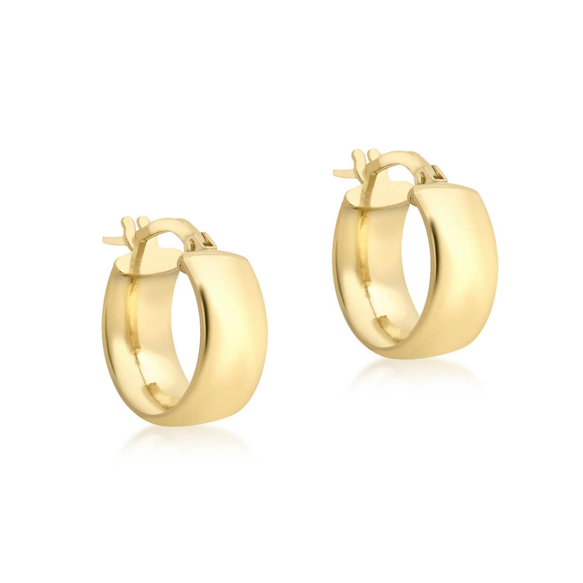 9K Yellow Gold 6mm Band 14mm Hoop Creole Earrings - Dracakis Jewellers