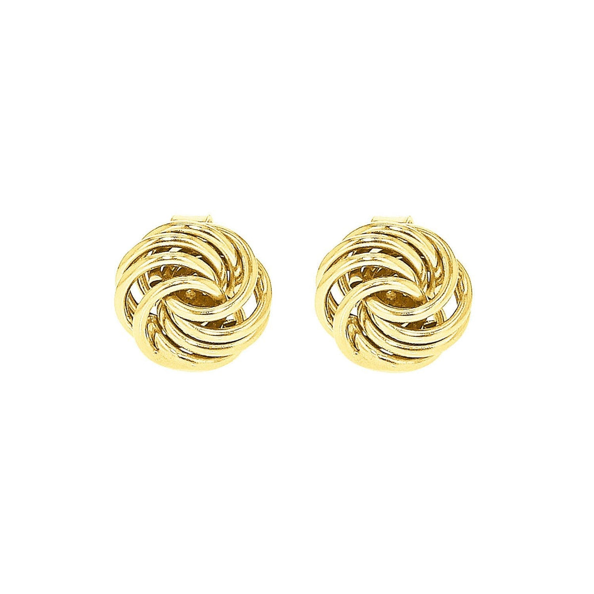 9K Yellow Gold 6mm Knot Stud Earrings - Dracakis Jewellers