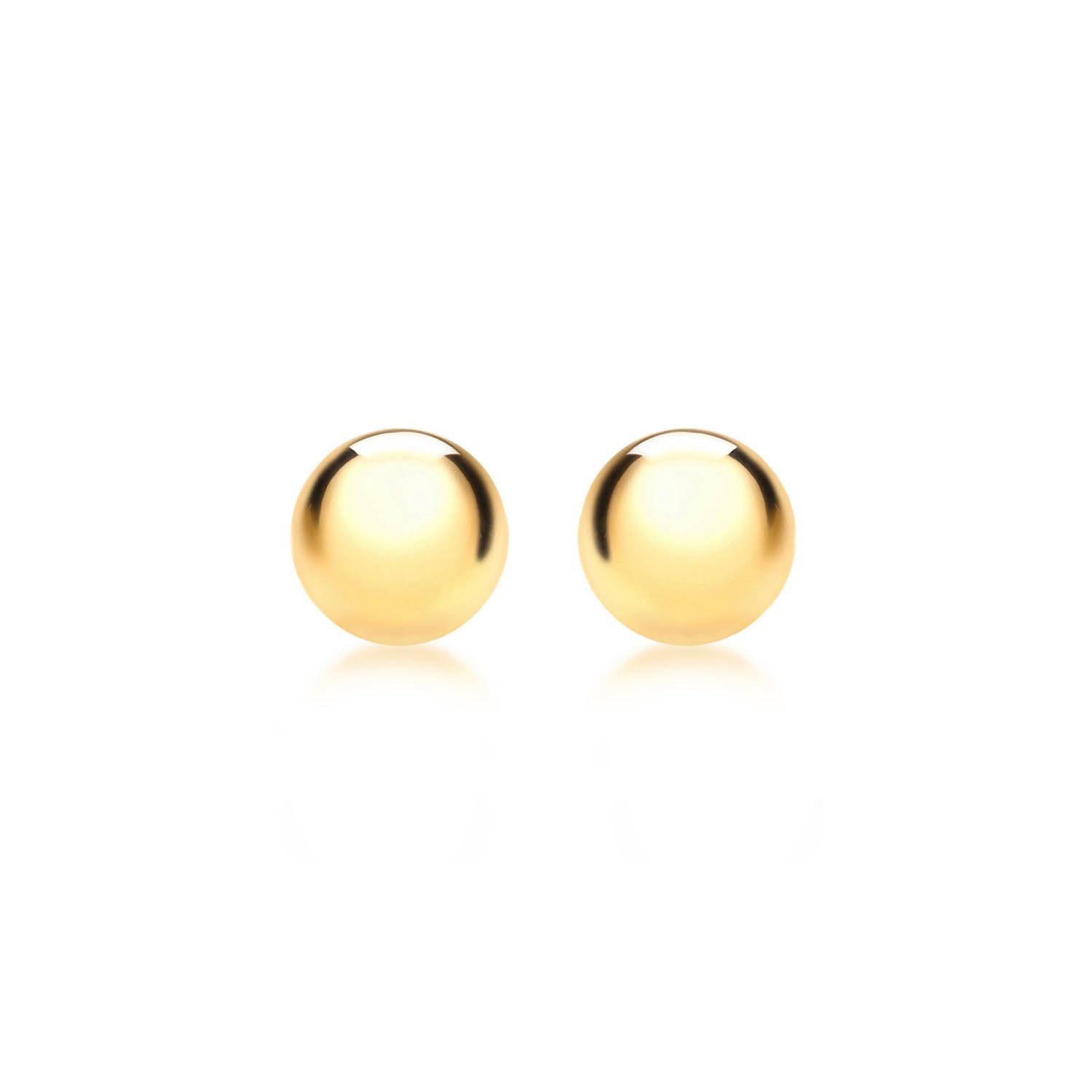 9K Yellow Gold 8mm Ball Stud Earrings - Dracakis Jewellers