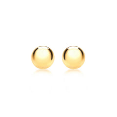 9K Yellow Gold 8mm Ball Stud Earrings - Dracakis Jewellers