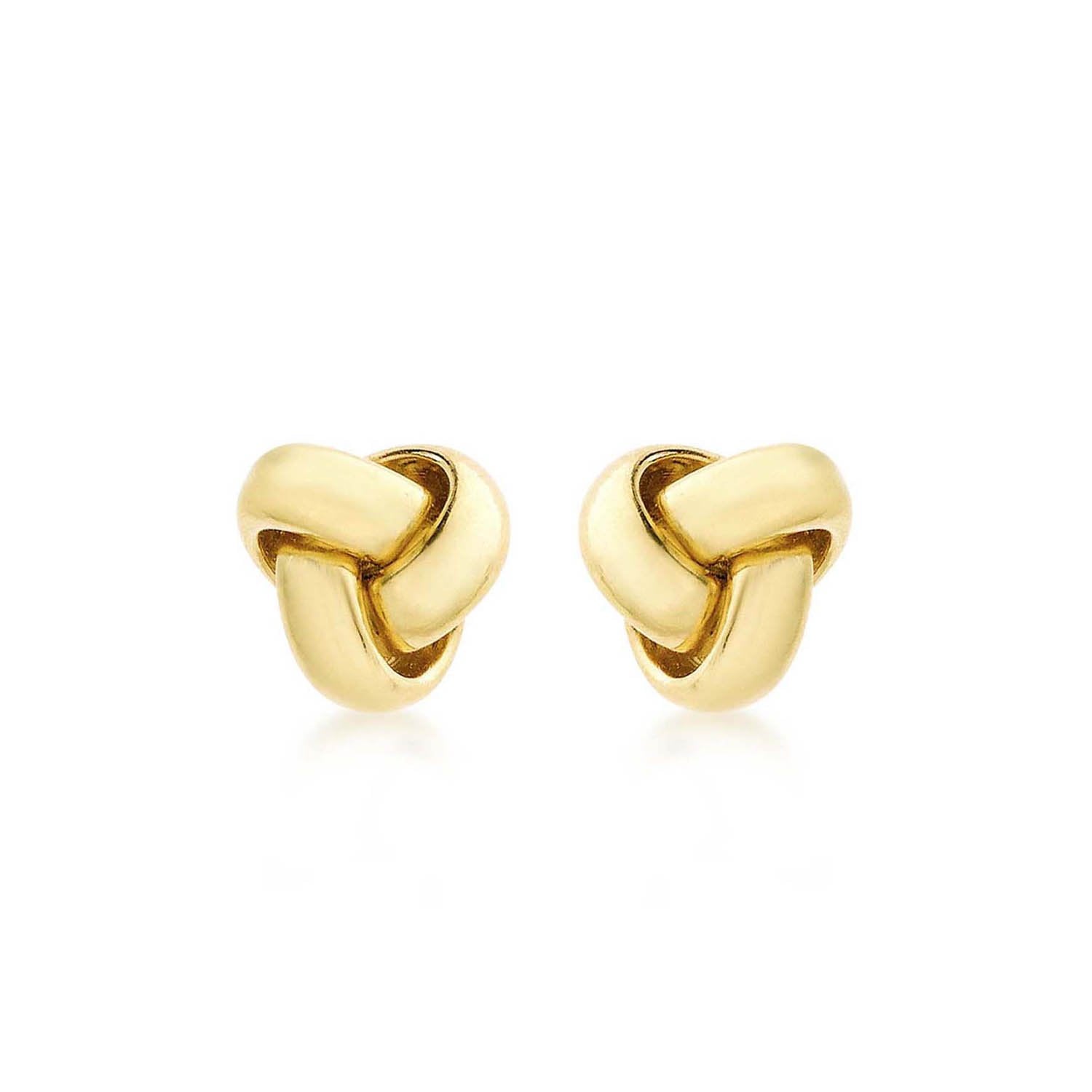 9K Yellow Gold 8mm Knot Stud Earrings - Dracakis Jewellers