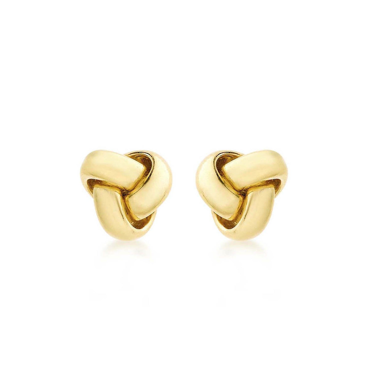 9K Yellow Gold 8mm Knot Stud Earrings - Dracakis Jewellers