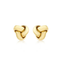 9K Yellow Gold 8mm Knot Stud Earrings - Dracakis Jewellers