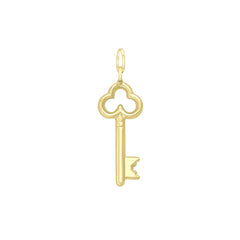 9K Yellow Gold 8mm x 25mm Key Pendant - Dracakis Jewellers