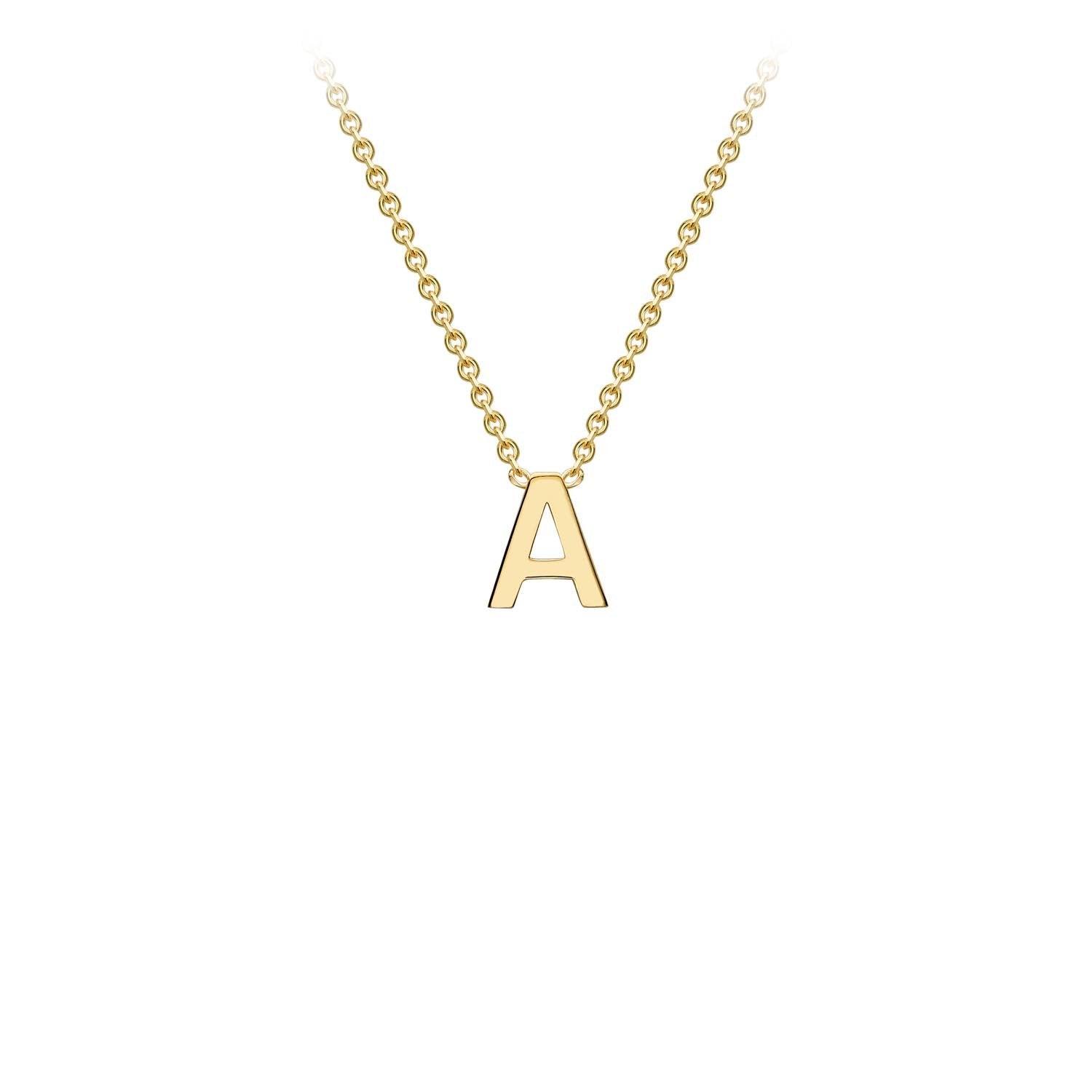 9K Yellow Gold 'A' Initial Adjustable Letter Necklace 38/43cm - Dracakis Jewellers