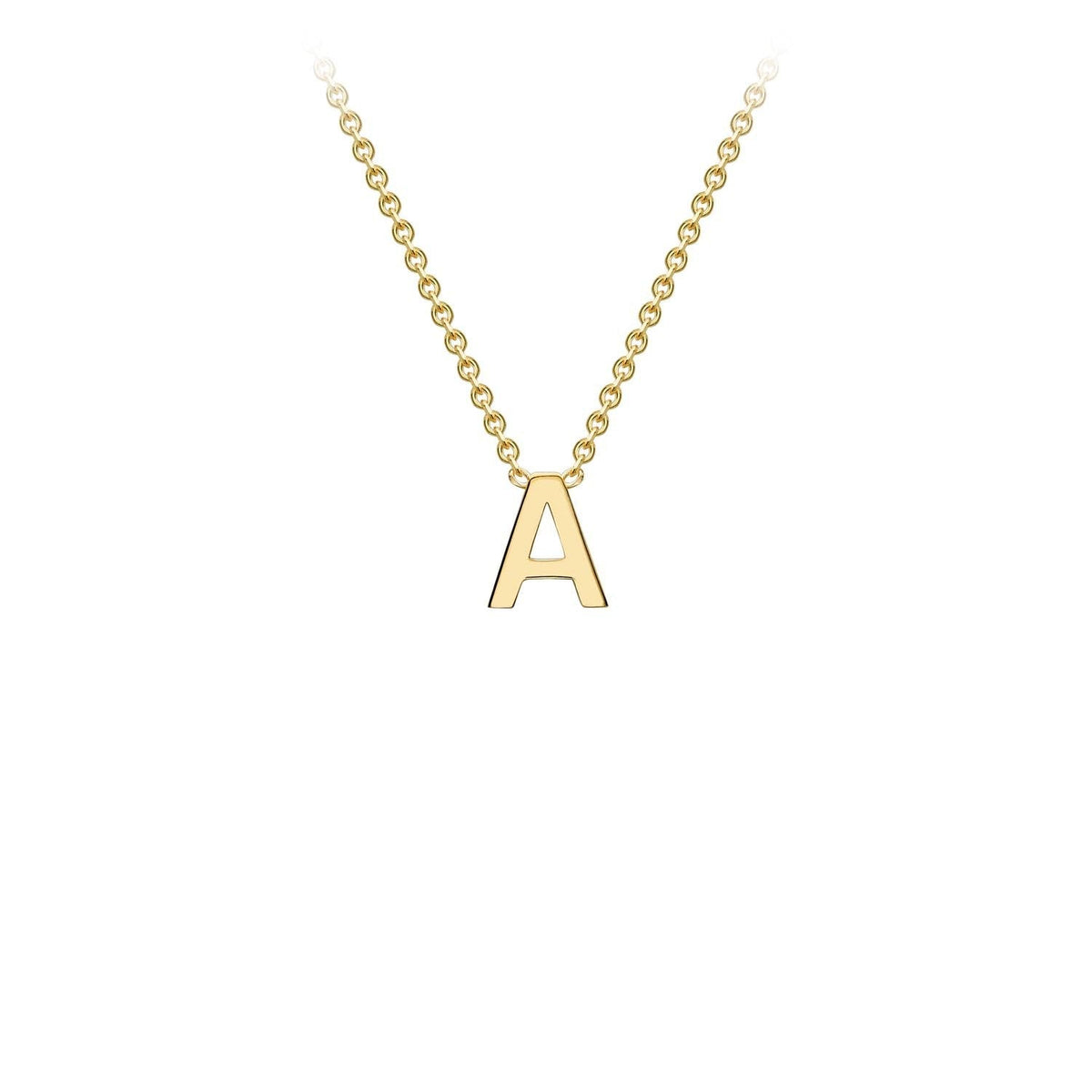 9K Yellow Gold 'A' Initial Adjustable Letter Necklace 38/43cm - Dracakis Jewellers