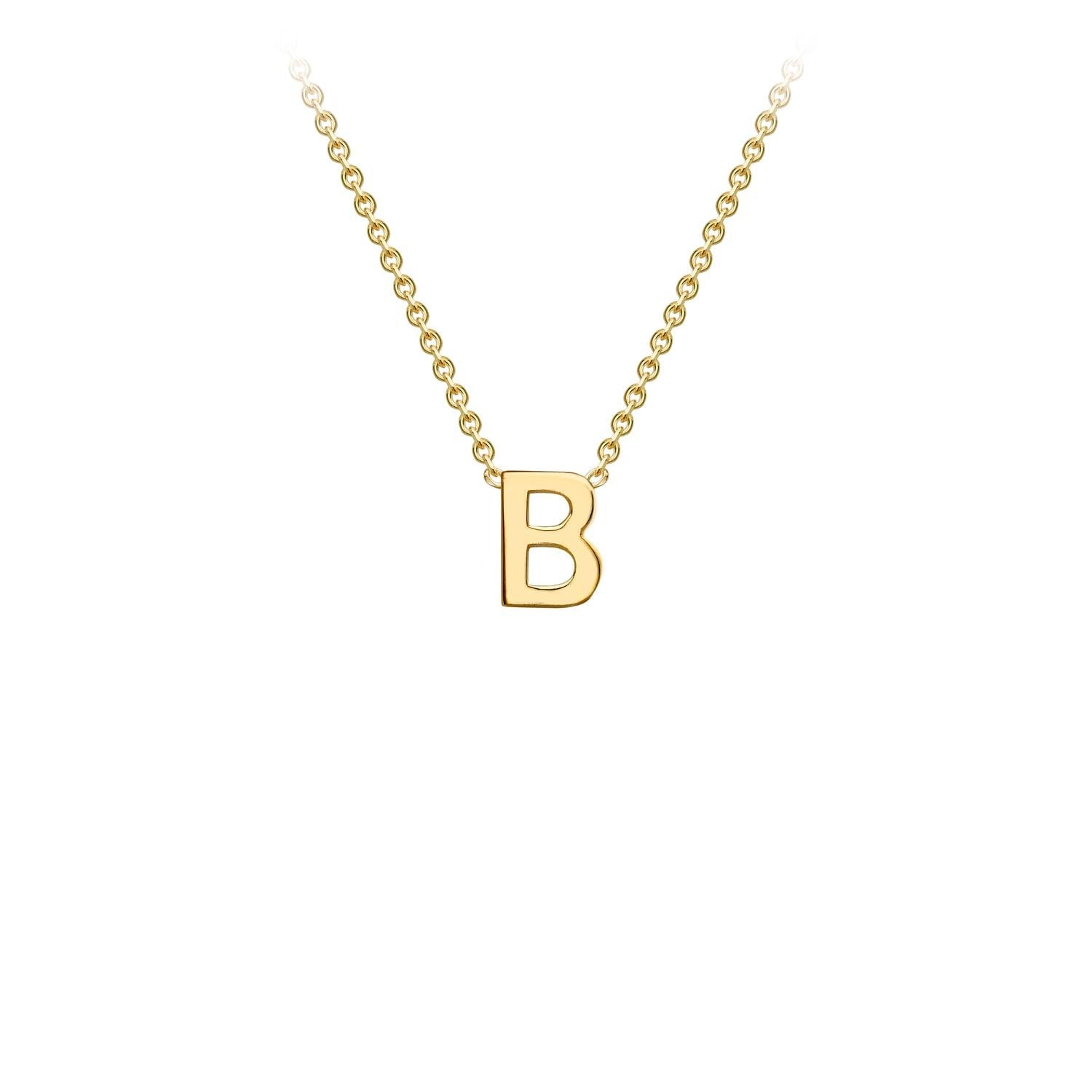 9K Yellow Gold 'B' Initial Adjustable Letter Necklace 38/43cm - Dracakis Jewellers