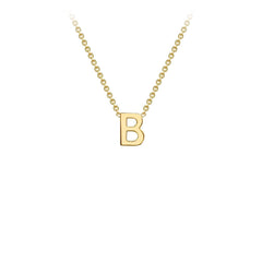 9K Yellow Gold 'B' Initial Adjustable Letter Necklace 38/43cm - Dracakis Jewellers