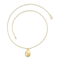 9K Yellow Gold Bold Hollow Drop Necklace 40-45cm - Dracakis Jewellers