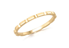 9K Yellow Gold Brick Stacker Ring - Dracakis Jewellers