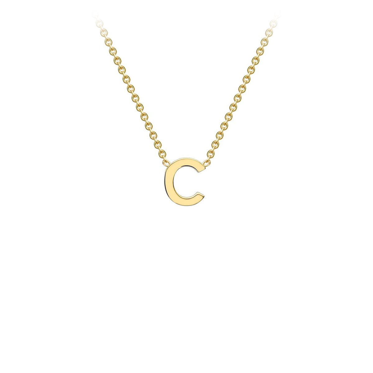 9K Yellow Gold 'C' Initial Adjustable Letter Necklace 38/43cm - Dracakis Jewellers