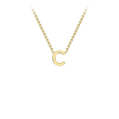 9K Yellow Gold 'C' Initial Adjustable Letter Necklace 38/43cm - Dracakis Jewellers