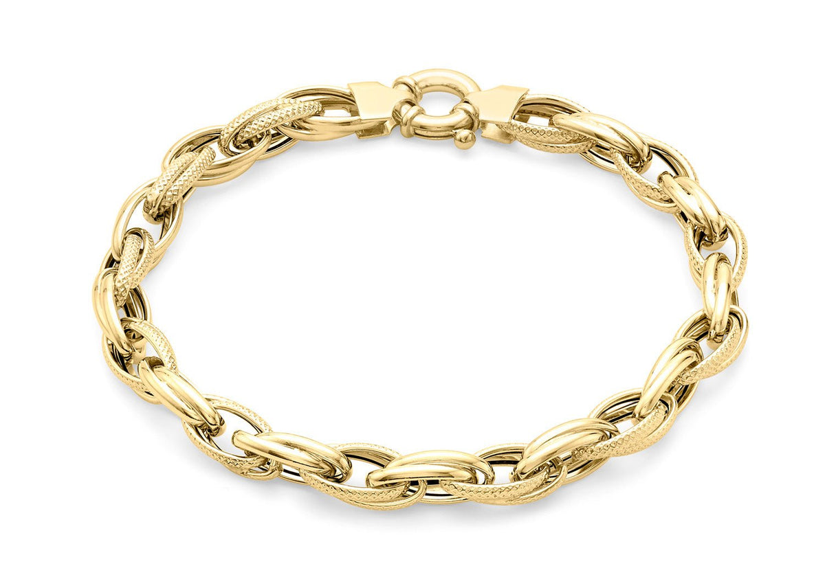 9K Yellow Gold Chain Link Bracelet 18.5 cm - Dracakis Jewellers