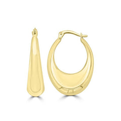 9K Yellow Gold Chunky Hollow Hoops 25mm - Dracakis Jewellers