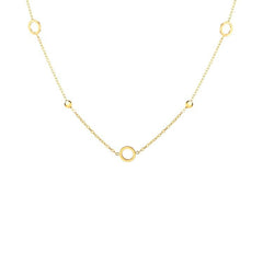 9K Yellow Gold Circle Bead Necklace 45cm - Dracakis Jewellers