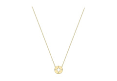 9K Yellow Gold Compass Necklace 40-42 cm - Dracakis Jewellers