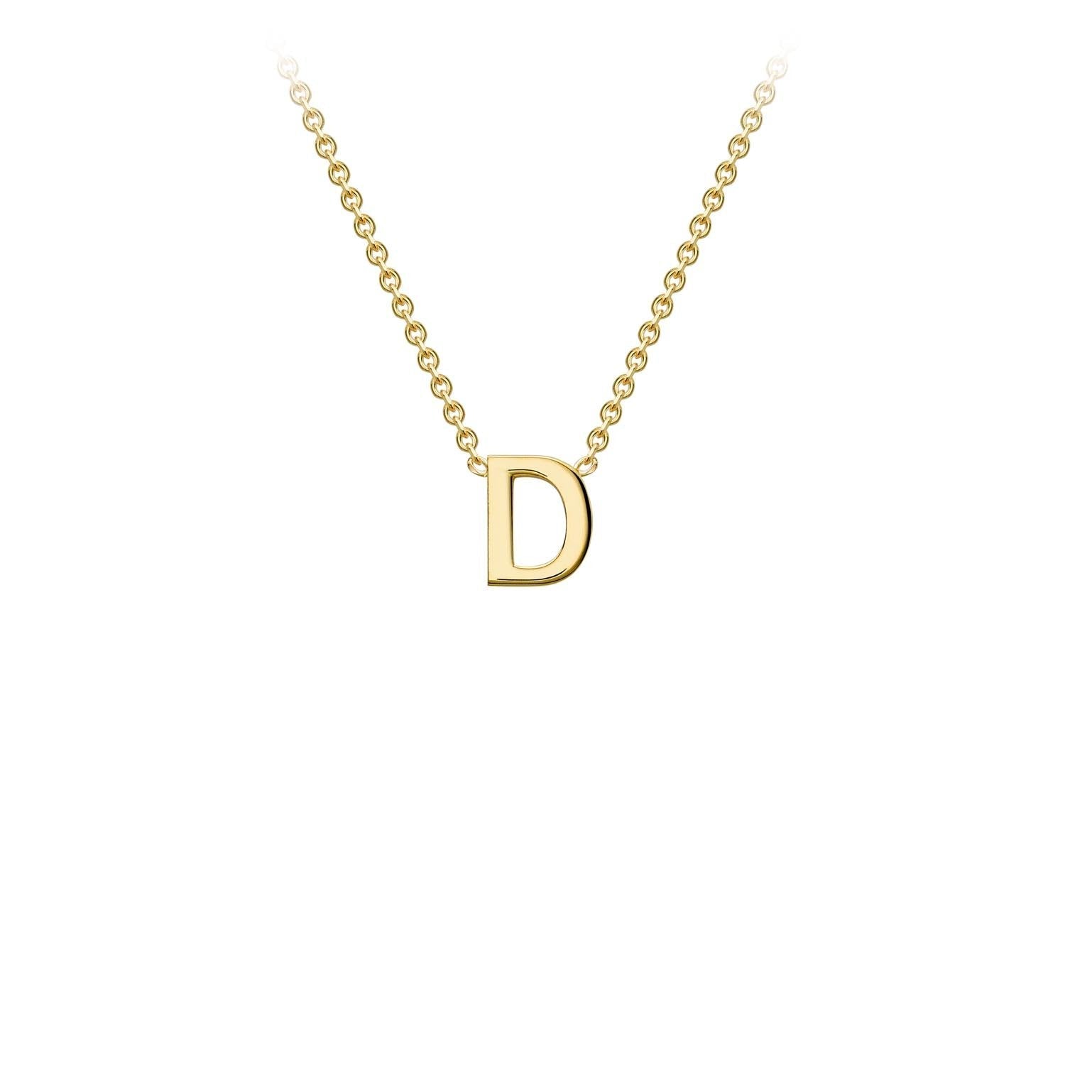 9K Yellow Gold 'D' Initial Adjustable Letter Necklace 38/43cm - Dracakis Jewellers