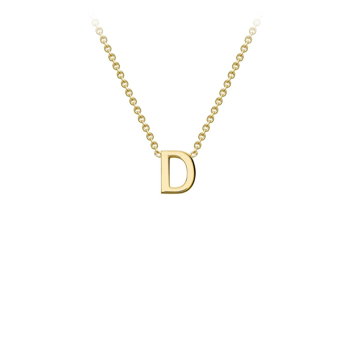 9K Yellow Gold 'D' Initial Adjustable Letter Necklace 38/43cm - Dracakis Jewellers