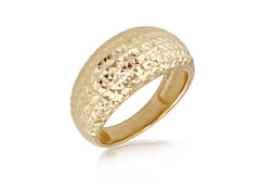 9K Yellow Gold Diamond Cut Dome Ring - Dracakis Jewellers