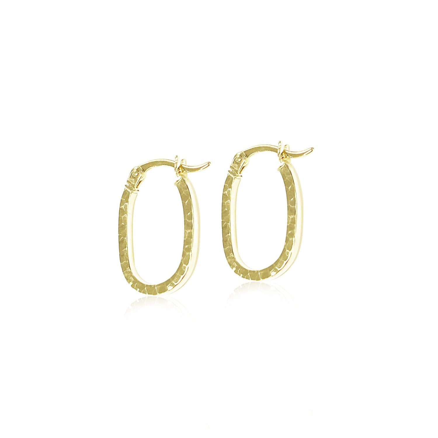 9K Yellow Gold Diamond Cut Hoop Earrings - Dracakis Jewellers