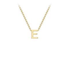 9K Yellow Gold 'E' Initial Adjustable Letter Necklace 38/43cm - Dracakis Jewellers