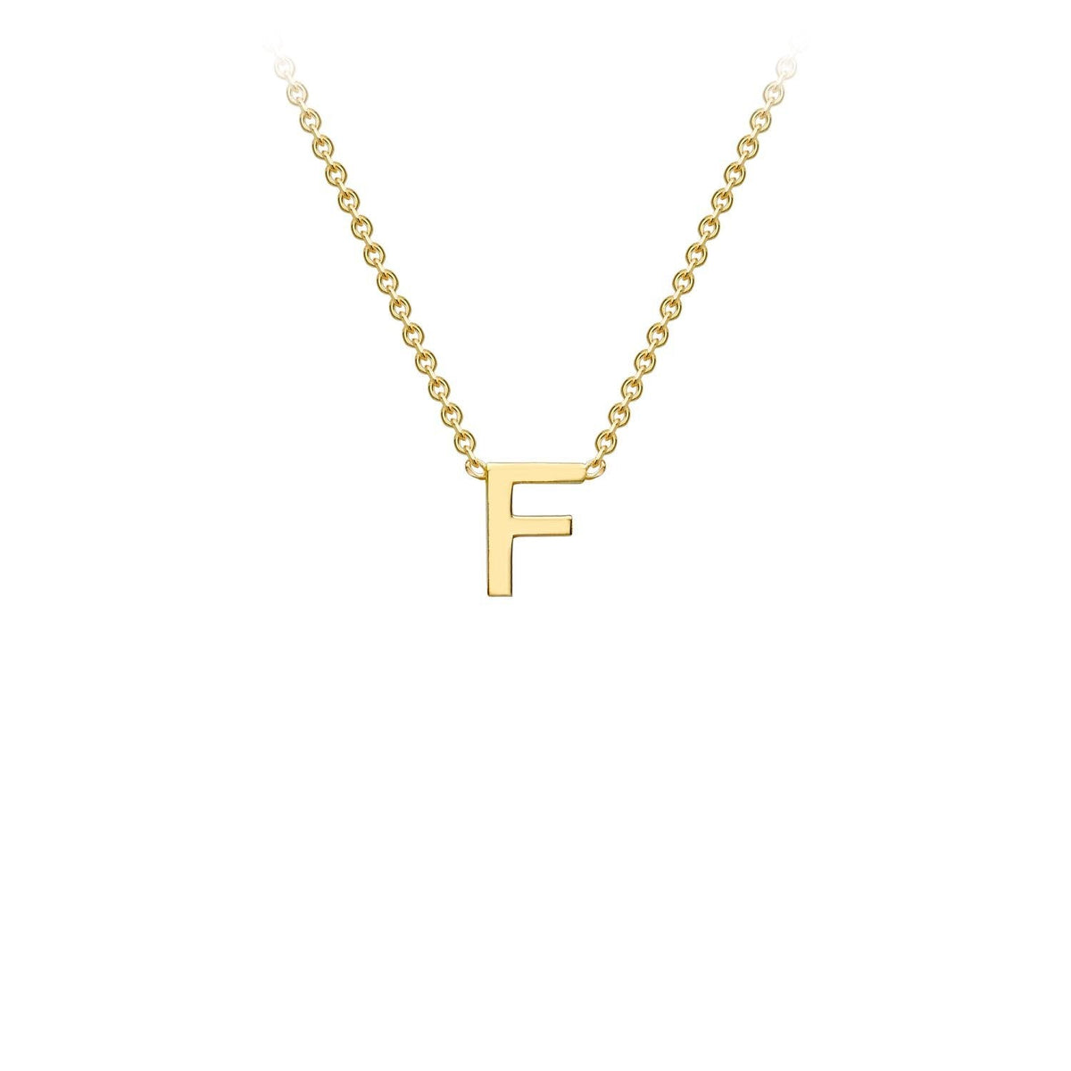 9K Yellow Gold 'F' Initial Adjustable Letter Necklace 38/43cm - Dracakis Jewellers