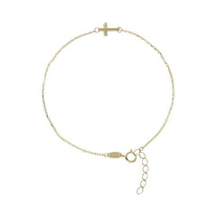 9K Yellow Gold Forzatine Cross Bracelet 17cm - Dracakis Jewellers