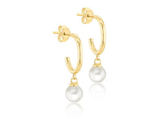 9K Yellow Gold Freshwater Pearl Drop Earrings - Dracakis Jewellers