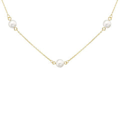 9K Yellow Gold Freshwater Pearl Necklace 41+2.5cm - Dracakis Jewellers