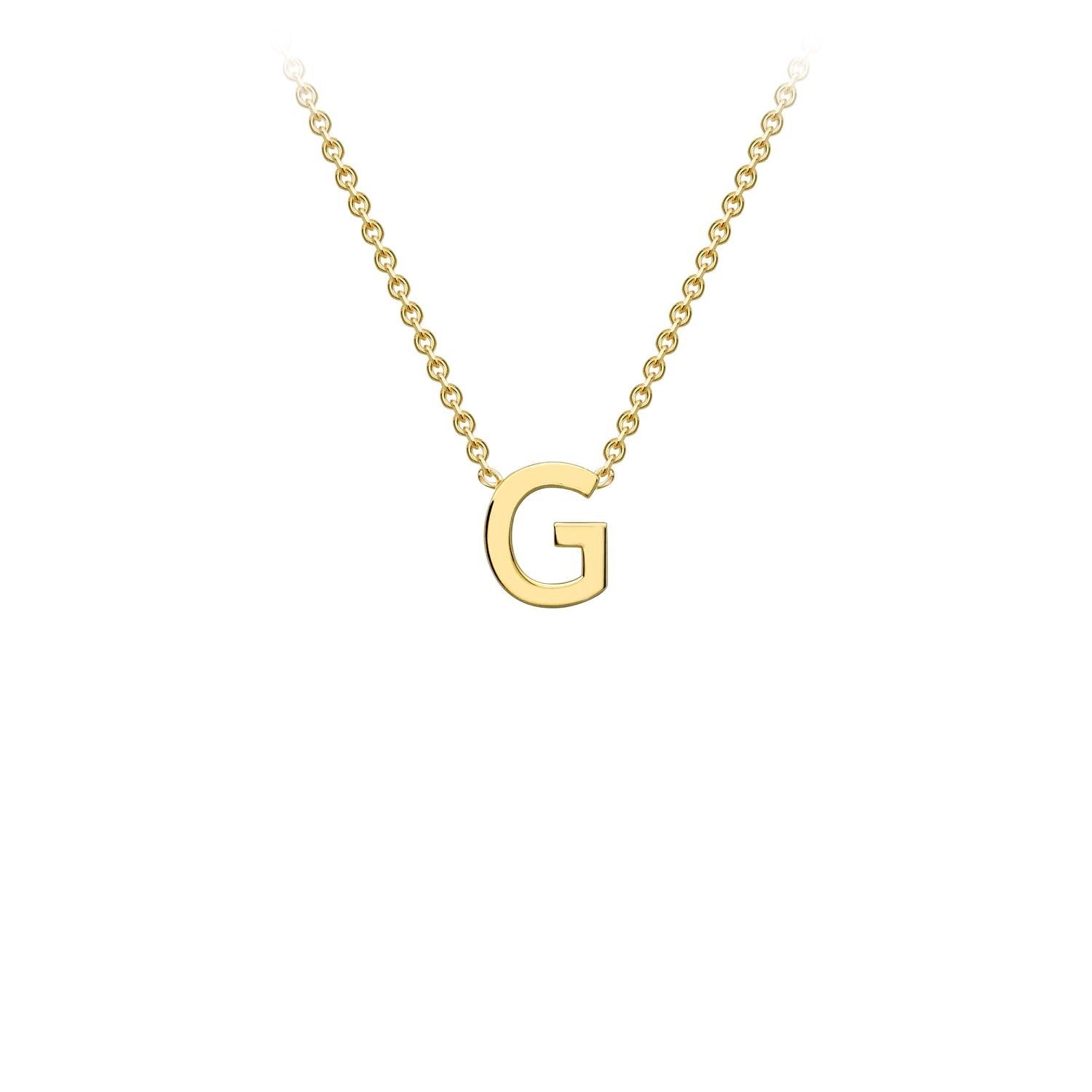 9K Yellow Gold 'G' Initial Adjustable Letter Necklace 38/43cm - Dracakis Jewellers