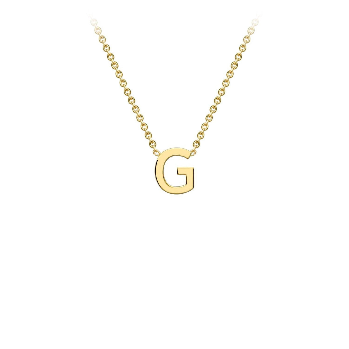 9K Yellow Gold 'G' Initial Adjustable Letter Necklace 38/43cm - Dracakis Jewellers