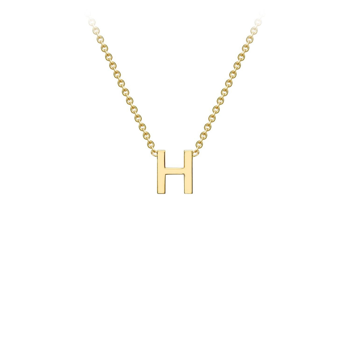 9K Yellow Gold 'H' Initial Adjustable Letter Necklace 38/43cm - Dracakis Jewellers