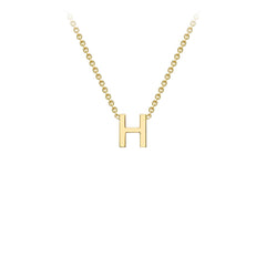 9K Yellow Gold 'H' Initial Adjustable Letter Necklace 38/43cm - Dracakis Jewellers