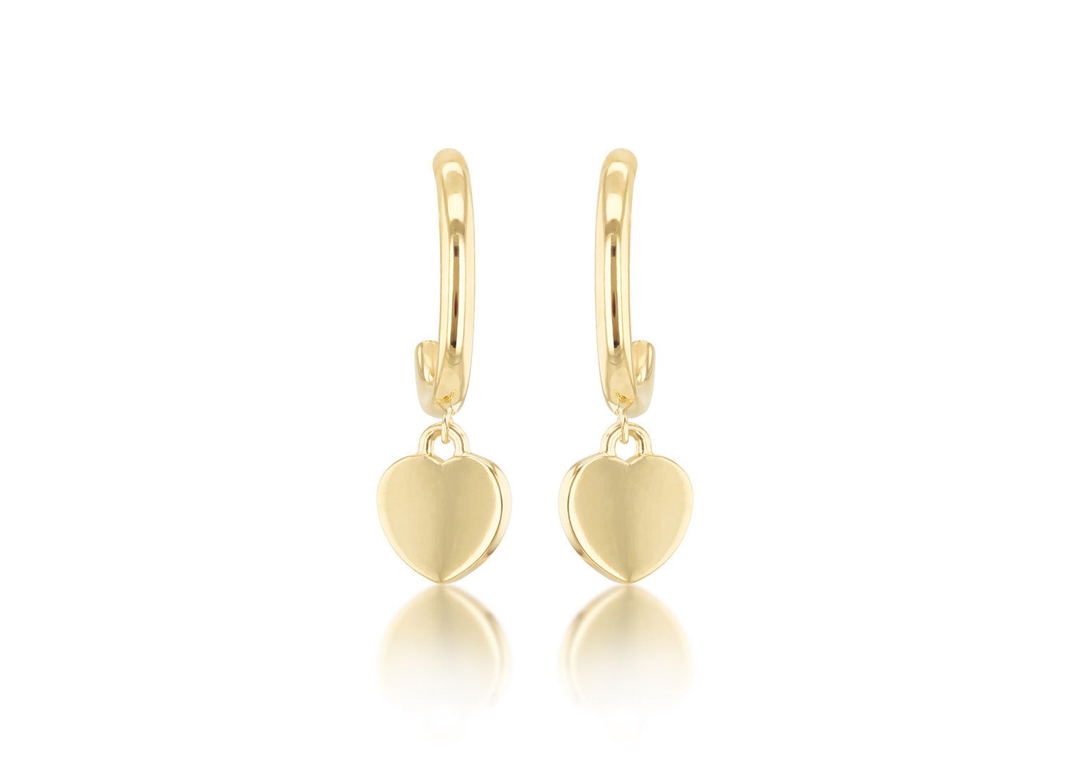 9K Yellow Gold Heart Drop Earring - Dracakis Jewellers