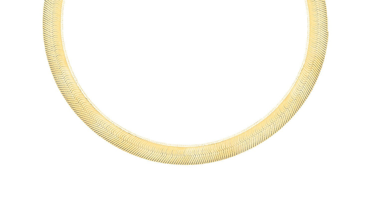 9K Yellow Gold Herringbone Necklace 46cm - Dracakis Jewellers