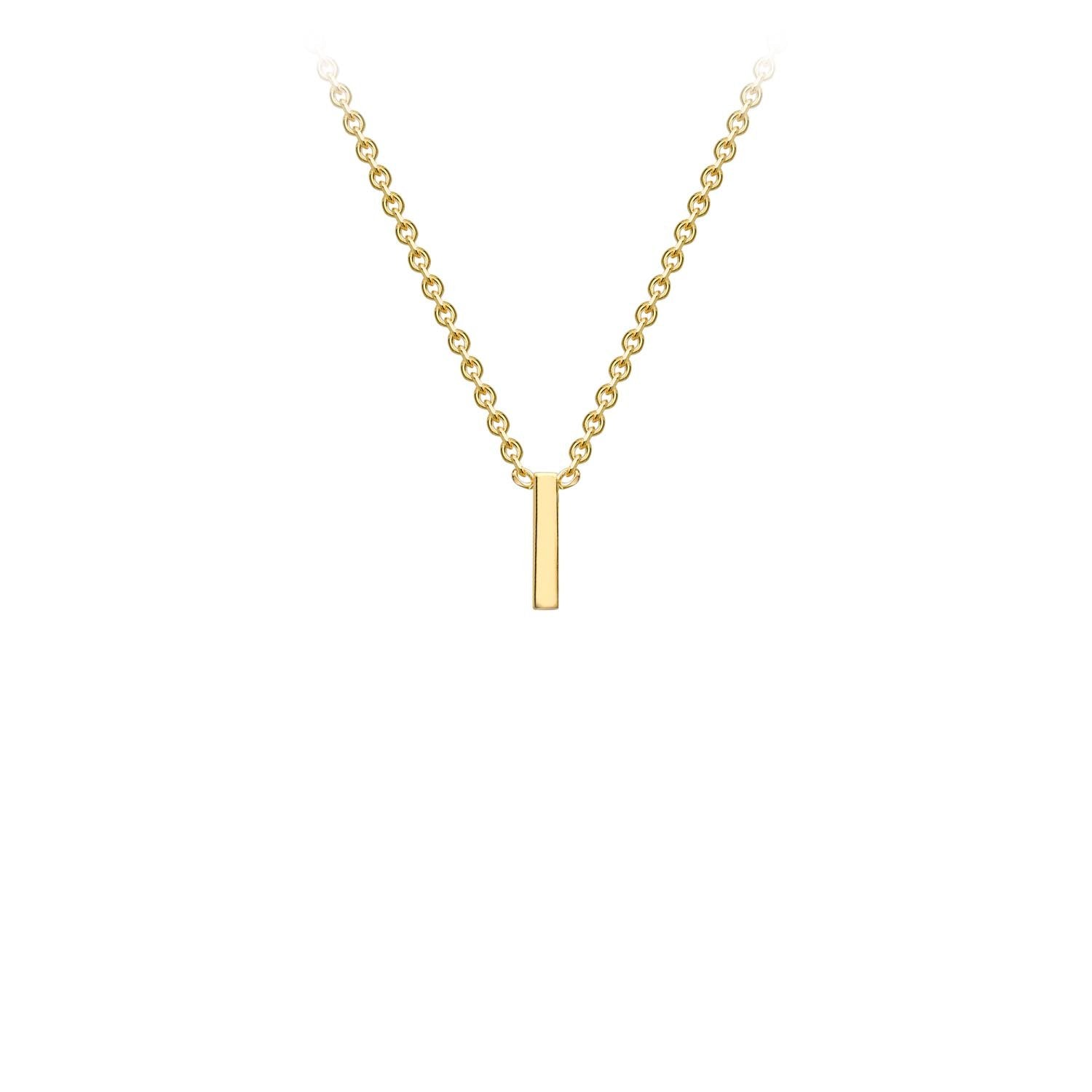 9K Yellow Gold 'I' Initial Adjustable Letter Necklace 38/43cm - Dracakis Jewellers