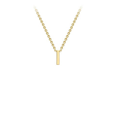 9K Yellow Gold 'I' Initial Adjustable Letter Necklace 38/43cm - Dracakis Jewellers