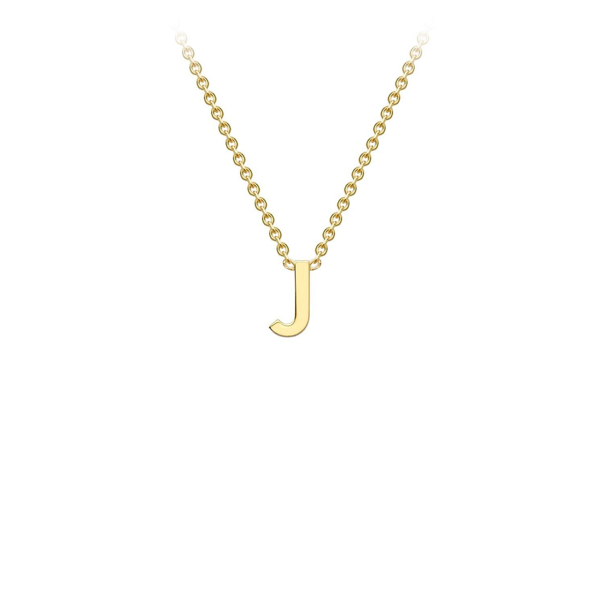 9K Yellow Gold 'J' Initial Adjustable Letter Necklace 38/43cm - Dracakis Jewellers