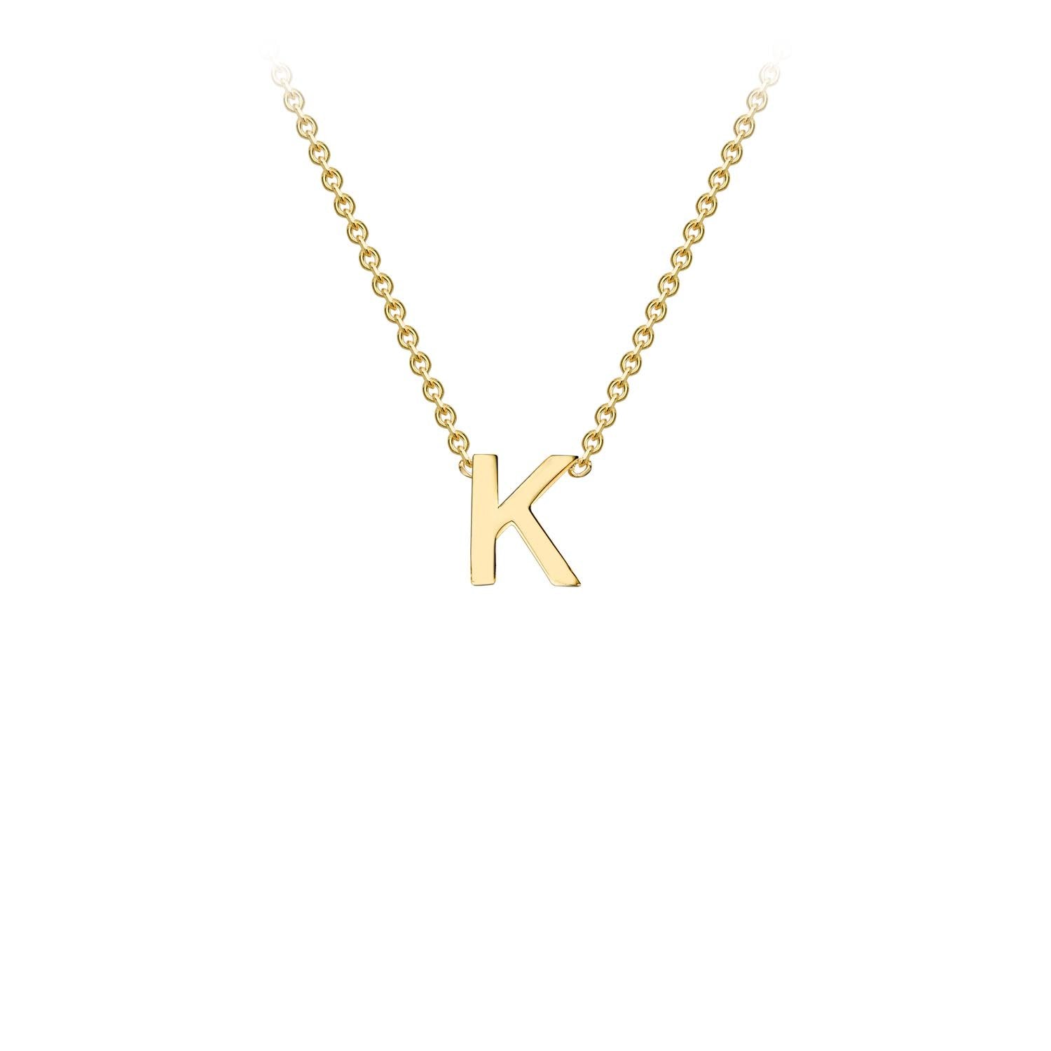 9K Yellow Gold 'K' Initial Adjustable Letter Necklace 38/43cm - Dracakis Jewellers