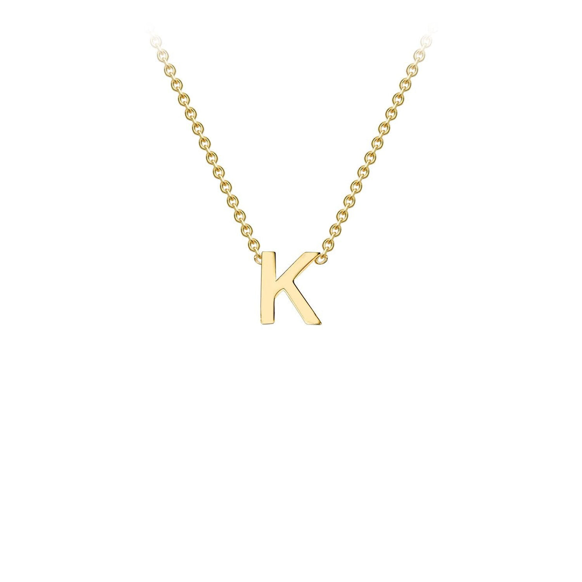 9K Yellow Gold 'K' Initial Adjustable Letter Necklace 38/43cm - Dracakis Jewellers