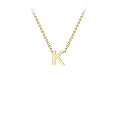 9K Yellow Gold 'K' Initial Adjustable Letter Necklace 38/43cm - Dracakis Jewellers