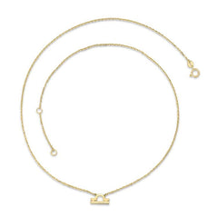 9K Yellow Gold Libra Zodiac Necklace 40-45cm - Dracakis Jewellers